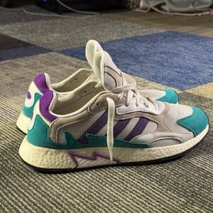 Adidas Teal and Purple Sneakers